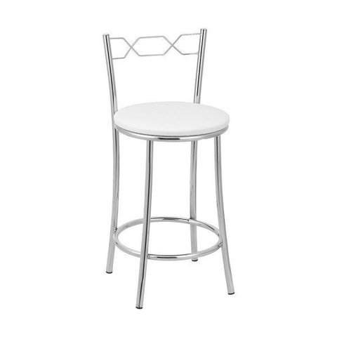 Kit 2 Banquetas Cromadas BC51C de Metal e Assento Espuma D15 Treparoni