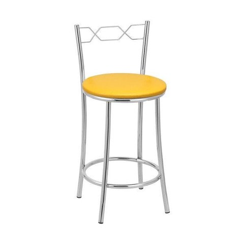 Kit 2 Banquetas Cromadas BC51C de Metal e Assento Espuma D15 Treparoni