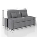 Ver mais imagens de Sofá Cama Retrátil 2 Lugares 145 Linho Charlotte Matrix Cor:sintetico Preto e Linho Cinza