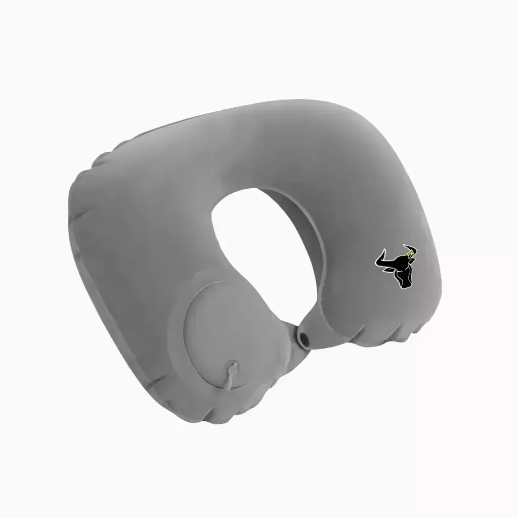 Travesseiro Almofada de Pescoço Inflável e Portátil - Cinza - 1