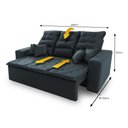 Ver imagem 3 de Sofá Retrátil e Reclinável 200cm Suede com Molas Espirais Europa King House