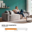 Ver imagem 6 de Sofá Modular na Caixa 2 Lugares Linho Aveludado D32 Cinza 256cm Bloc Zidi