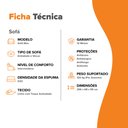 Ver imagem 3 de Sofá Modular na Caixa 2 Lugares Linho Aveludado D32 Cinza 256cm Bloc Zidi