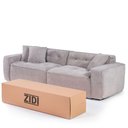 Ver imagem 1 de Sofá Modular na Caixa 2 Lugares Linho Aveludado D32 Cinza 256cm Bloc Zidi