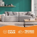 Ver imagem 5 de Sofá Modular na Caixa 2 Lugares Linho Aveludado D32 Cinza 256cm Bloc Zidi