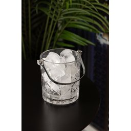 Balde para Gelo de Vidro com Pegador Flor de Lotús 15cm X 13cm X 14cm - Wolff - 5