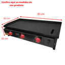 Ver imagem 3 de Chapa de Lanche Industrial Black Fire à Gás 80x40cm 5mm - Metalfour