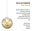 Ver imagem 6 de Pendente Branco C/ Globo de Vidro Ambar de 14cm + Led 2w