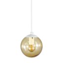 Ver imagem 2 de Pendente Branco C/ Globo de Vidro Ambar de 14cm + Led 2w