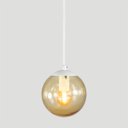 Ver imagem 3 de Pendente Branco C/ Globo de Vidro Ambar de 14cm + Led 2w