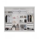 Ver imagem 5 de Guarda Roupa Casal Modulado Canto 13 Portas 4 Gavetas MDP com Espelho Branco Multimóveis 525cm