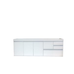 Balcão Gabinete sem Tampo para Pia de Cozinha de 180cm Donatelo Branco Fosco Mdf15mm