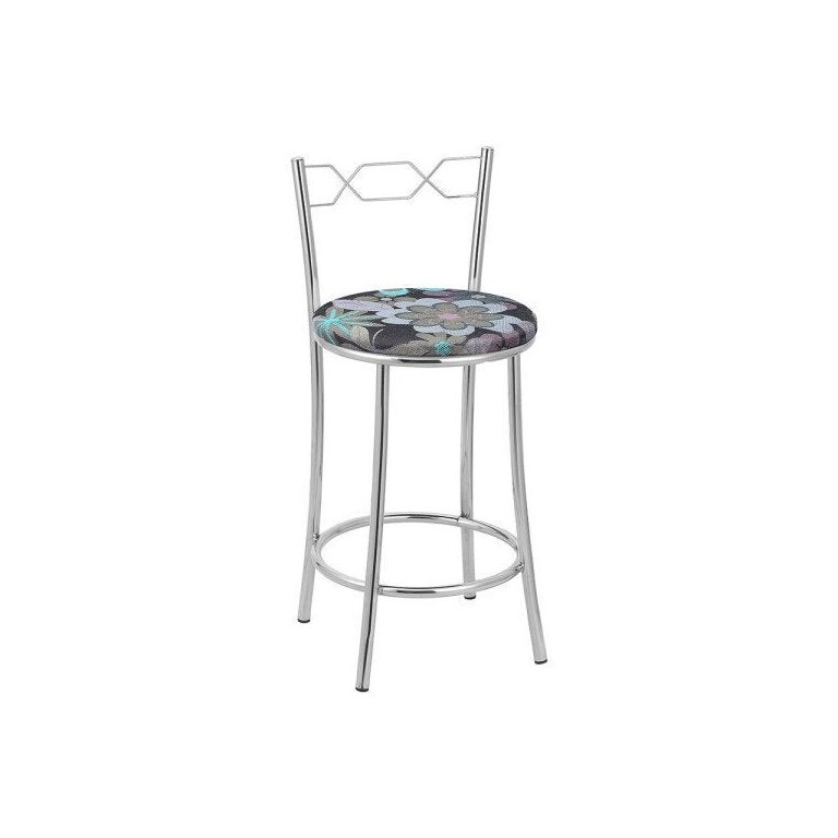 Kit 2 Banquetas Cromadas BC51C de Metal e Assento Espuma D15 Treparoni