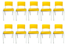 Ver imagem 2 de Kit 10 Cadeira Iso Infantil Amarela Escolar e Creche