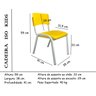 Kit 10 Cadeira Iso Infantil Amarela Escolar e Creche - 6