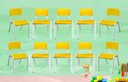 Ver imagem 1 de Kit 10 Cadeira Iso Infantil Amarela Escolar e Creche