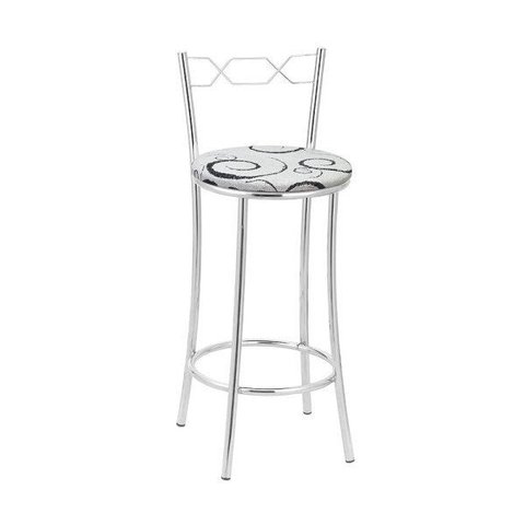 Kit 2 Banquetas Cromadas BC51B de Metal e Assento Espuma D15 Treparoni