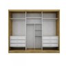 Guarda-Roupa Casal com Espelho 3 Portas de Correr 6 Gavetas Grand Espresso Móveis - 3