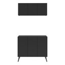 Ver imagem 5 de Conjunto Lavanderia Retrô Multiuso Armário Aéreo e Balcão 3 Portas Multimóveis Mp5050 Preto