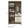 Guarda Roupa Solteiro Moval Sobral Castanho Wood Off White 4 Portas 4 Gavetas c/ Espelho - 2