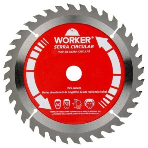 Disco Widea Circular 185mm 7.1-4 pol 60 Dentes 20mm Metal Duro Madeira Worker