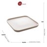 Kit 02 Travessas Porcelana Nórdica Cinza Matt 25x25x2cm - 5