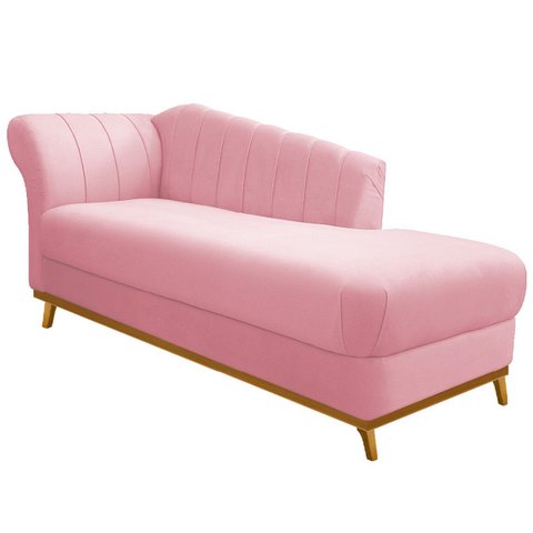 Diva Recamier Vanessa 160cm Lado Direito Suede Doce Sonho Móveis Rosabebê