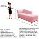 Ver imagem 3 de Diva Recamier Vanessa 160cm Lado Direito Suede Doce Sonho Móveis Rosabebê