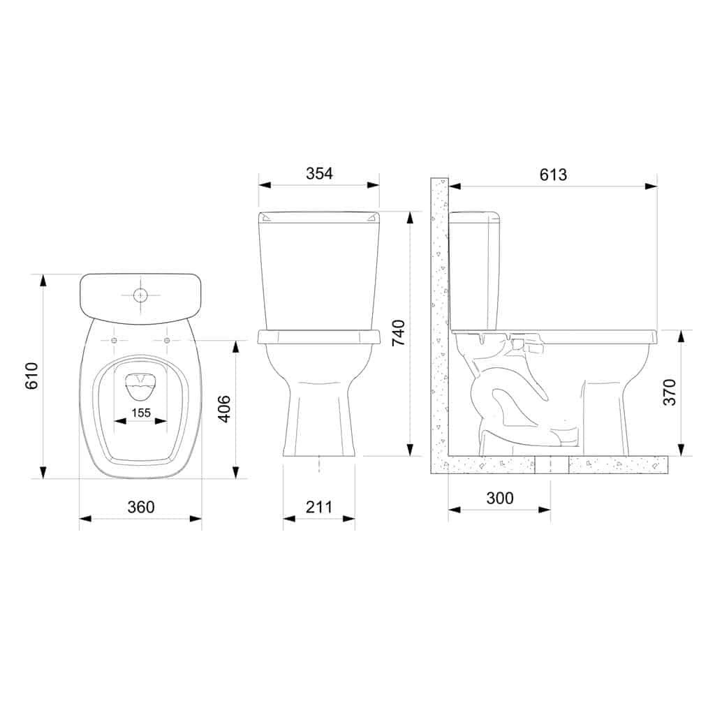 Caixa para Acoplar Ecoflush 3/6 Lts Acion. Lateral Like/acesso Branco Celite - 2