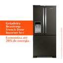 Ver mais imagens de Geladeira Brastemp Frost Free French Door Água e Gelo na Porta 515 Litros Cor Black Inox - Brh85ae 2