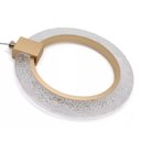 Ver imagem 3 de Pendente Arco Anel Dourado Led 8w Bivolt 3 Cores 3000k 4000k 6500k Estilo Moderno Metal Acrílico