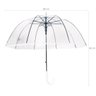 Guarda Chuva Automático Com Cabo Curvo Sombrinha Transparente E Branca Fazzoletti - 3
