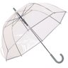Guarda Chuva Automático Com Cabo Curvo Sombrinha Transparente E Cinza Fazzoletti - 1