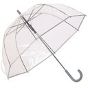 Ver imagem 1 de Guarda Chuva Automático Com Cabo Curvo Sombrinha Transparente E Cinza Fazzoletti
