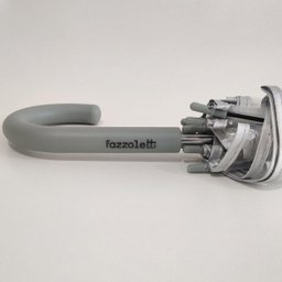 Guarda Chuva Automático Com Cabo Curvo Sombrinha Transparente E Cinza Fazzoletti - 7