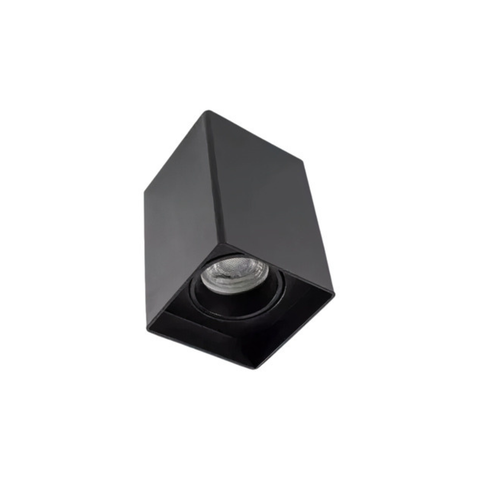 Kit 5 Spot de Sobrepor Quadrado C/ 5 Lâmpada Led Mr16 - Preto - Branco Quente