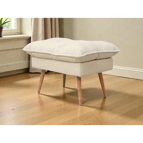 Puff Inglaterra Decorativo para Sala Quarto Linho Rústico Harpia Decor