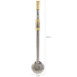 Bomba Chimarrão Para Cuia Com Rosca Aço Inox 304 Banho Ouro Nossa Senhora Aparecida - 5