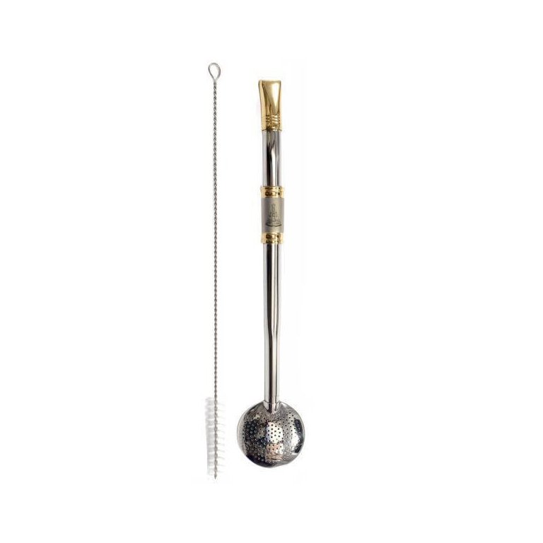 Bomba Chimarrão Para Cuia Com Rosca Aço Inox 304 Banho Ouro Nossa Senhora Aparecida