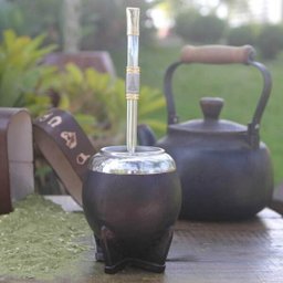 Bomba Chimarrão Para Cuia Com Rosca Aço Inox 304 Banho Ouro Nossa Senhora Aparecida - 2