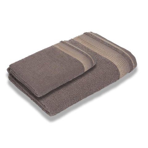 Jogo com 2 Toalhas Luxury Soft Beka 360 G-m² 1 Banho + 1 Rosto Luxo Cinza