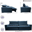Ver imagem 2 de Sofá Retrátil e Reclinável 2.35m Molas Ensacadas Cama inBox Spazus com Bordado 3D Velusoft Azul
