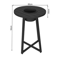 Mesa Bistrô Champanheira para Área Gourmet e Varanda Alumínio Preta/preta - 2