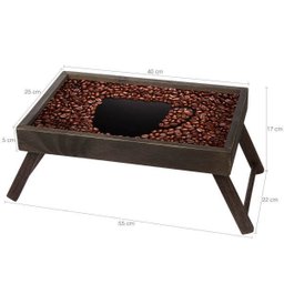 Mesa Para Café da Manhã Bandeja de Café na Cama com Pés Retráteis Madeira Stolf - 3