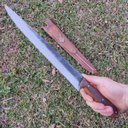 Ver imagem 7 de Faca Javalizeira Artesanal 12' Aço Carbono 1070 Caça Javali Rustica Brut Forge