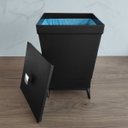 Ver imagem 5 de Lixeira Plástica Com Suporte 6,5L Cesto De Lixo Para Banheiro Preto Fosco Stolf