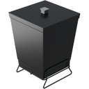 Ver imagem 1 de Lixeira Plástica Com Suporte 6,5L Cesto De Lixo Para Banheiro Preto Fosco Stolf