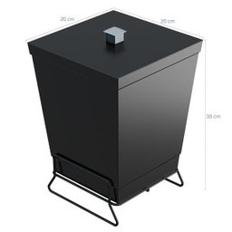 Lixeira Plástica Com Suporte 6,5L Cesto De Lixo Para Banheiro Preto Fosco Stolf - 3