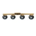 Ver imagem 6 de Pendente Lustre Plafon Sobrepor Jabuticaba Dourado com 4 Globo Vidro Fumê