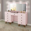 Ver imagem 5 de Penteadeira Decorativa 8 Gavetas Porta Joias com Tampo de Vidro Finn Rose - Gran Belo